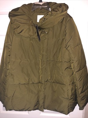 Lark /& Ro Womens Shoulder Pillow Collar Gathered Fit and Flare Puffer Jacket