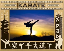 Karate Laser Engraved Wood Picture Frame Landscape (4 x6)