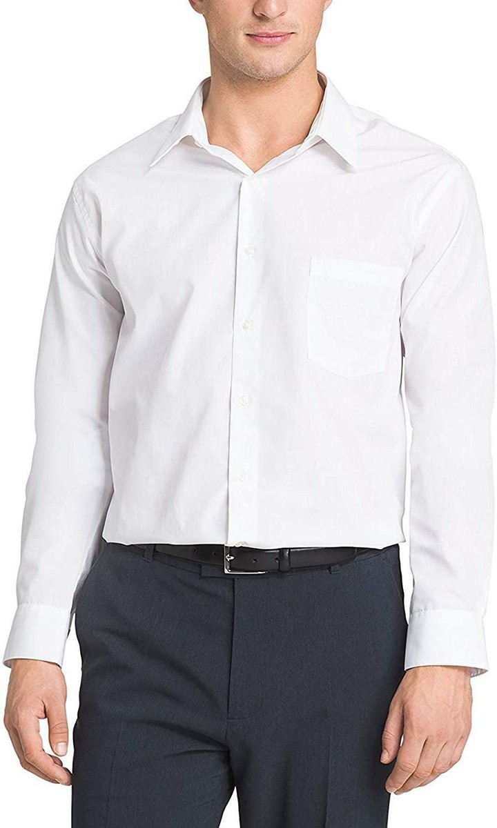 van heusen men's classic-fit point collar poplin dress shirt Van Heusen Men's Classic-Fit Poplin Dress Shirt