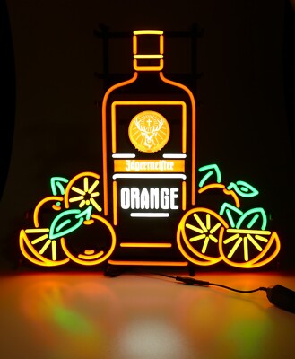 Jägermeister Orange Leuchte Früchte Glorifier LED Neon Optik Bar Wanddeko 9343