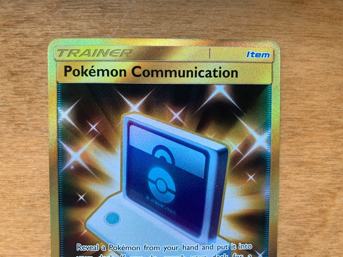 Pokemon Communication 196/181 Sun & Moon Team Up Full Art Gold Secret Rare  (NM)