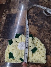 Newborn handmade Crochet Beanie with big flower