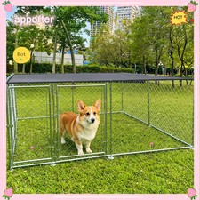 10x10 ft Outdoor Dog Playpen Large Cage Pet Exercise Metal Fence Kennel Roof
