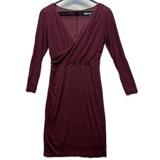 Ann Taylor LOFT XS Petite Burgundy Wrap Dress