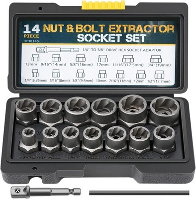 15 Stck. Mutter & Bolzen Grip Ausdreher Steckschlüsselsatz Schlag Entferner, Nuss... 