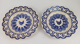2 X Rare Vintage Emma Bridgewater 10.5" Dinner Plate Blue Hen