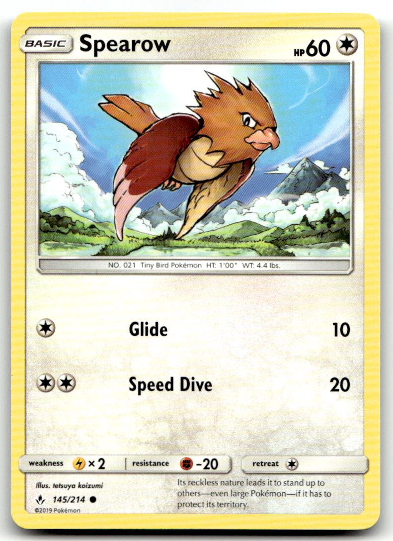 Spearow 145/214 Common Unbroken Bonds Pokemon Near Mint