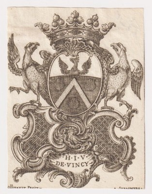 Exlibris Vasserot De Vincy Dauphine Suisse Schweiz Bookplate Ex-Libris 18E