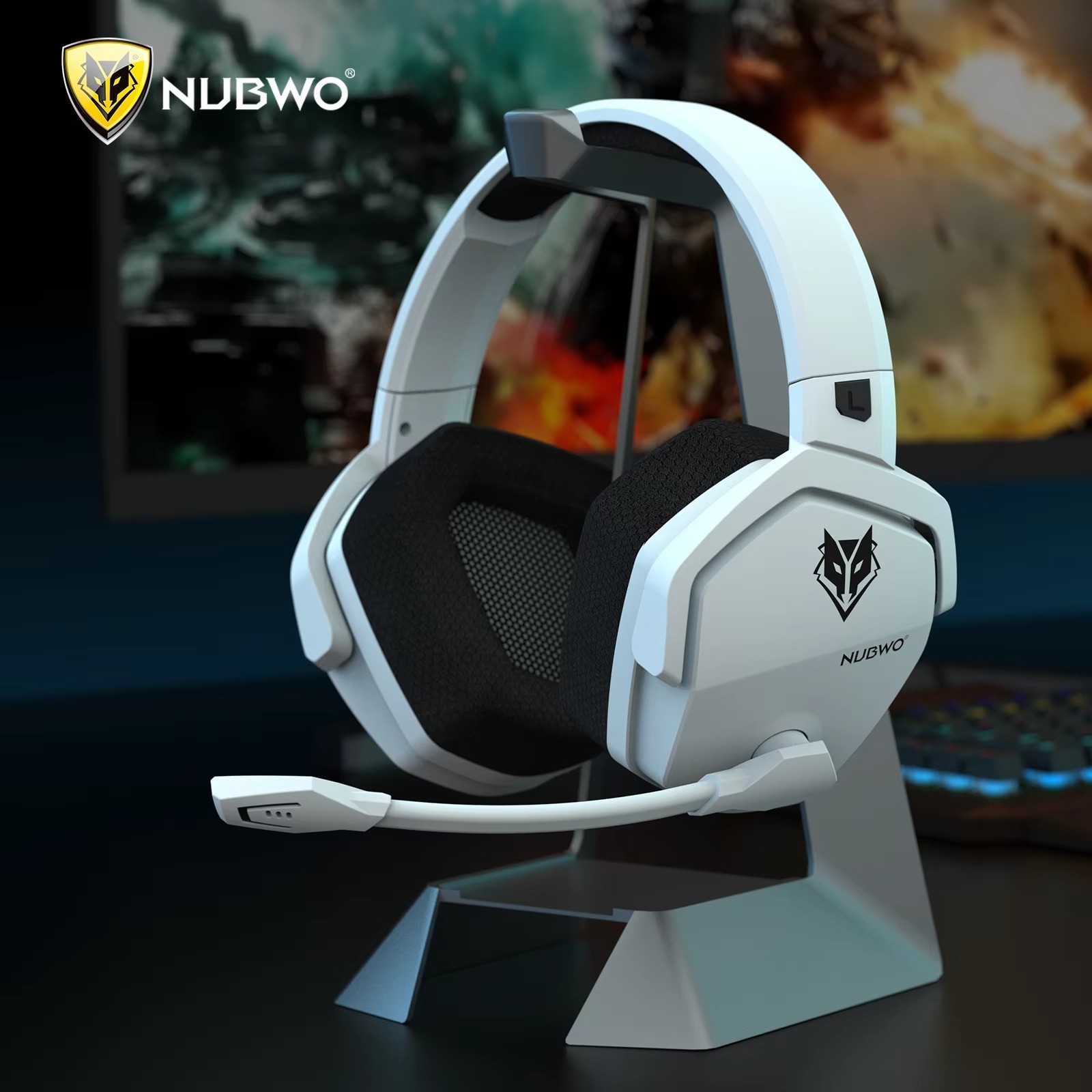 NUBWO G06 Dual Wireless Gaming Headset with Mic, 2.4GHz & Bluetooth 5.3