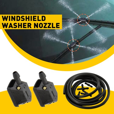#ad Black Washer WindScreen Pumps Jet Washer Nozzles 4 Holes Fits Most Car Universal $10.99