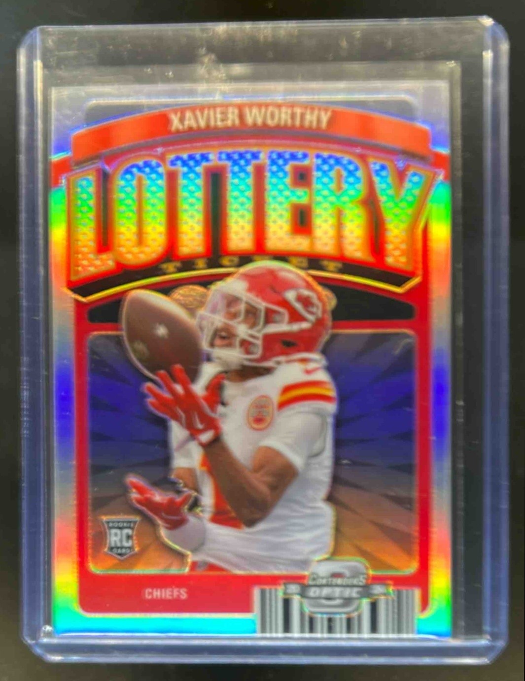 2024 Contenders Optic Xavier Worthy Lottery Ticket RC #LT-XWY Chiefs