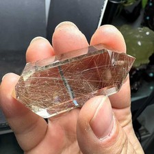 35g Natural Rutilated Quartz Obelisk Crystal Double Point Mineral Reiki Decor
