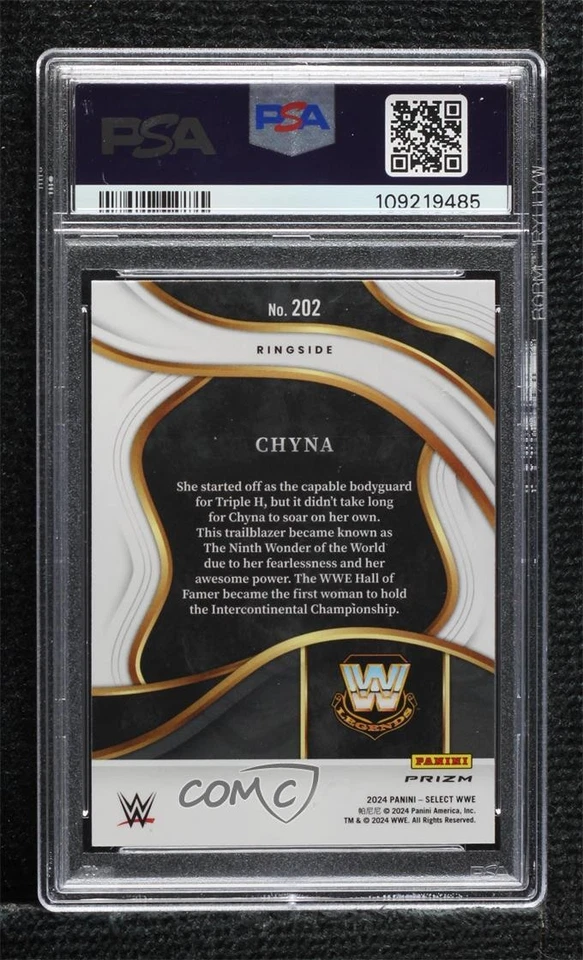 2024 Panini Select WWE Ringside Green Flash Prizm Chyna #202 PSA 10 GEM MT - Image 2 of 2