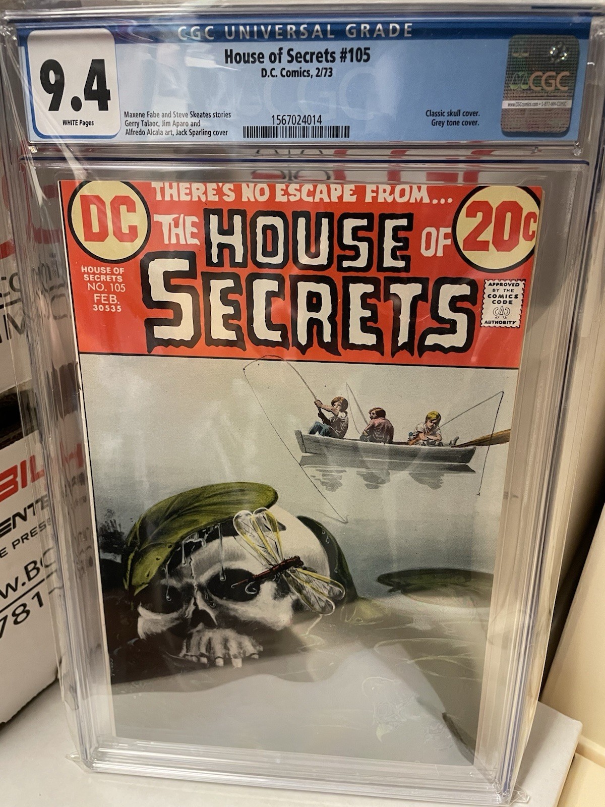 House of Secrets #105 CGC 9.4 White Pages - Grey Tone Cover, Skull Cover 1973 DC