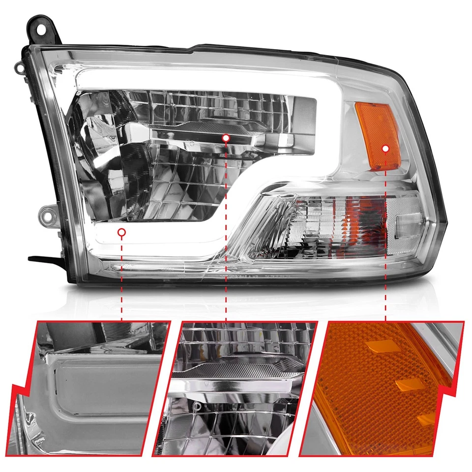 Anzo 111540 Headlights Driving Head lights Headlamps Set of 2 for Ram Truck Pair Foto 3 de 4