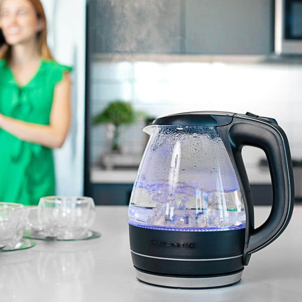 OVENTE KG83B 1.5L Electric Kettle – Glass, Black, Fast Boil, Auto Shut-Off