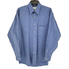 Perry Ellis Portfolio Mens Dress Shirt Button Down Long Sleeve Blue 