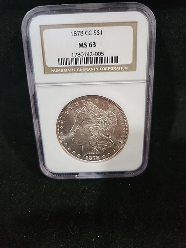 1878 CC Morgan Silver Dollar NGC MS63 - Carson City First Year Issue 