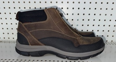 Clarks Walpath Zip Mens Leather Outdoor WP Hiking Trail Boots Size 10 Brown