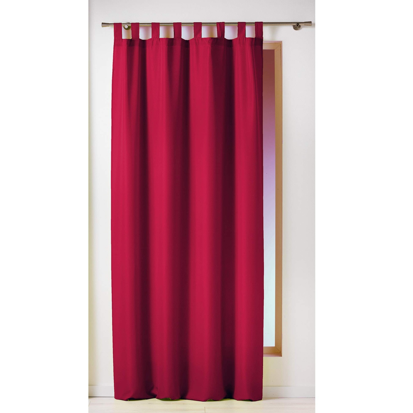 Rideau à passants 140x260 cm rouge pour réchauffer l'ambiance de votre chambre