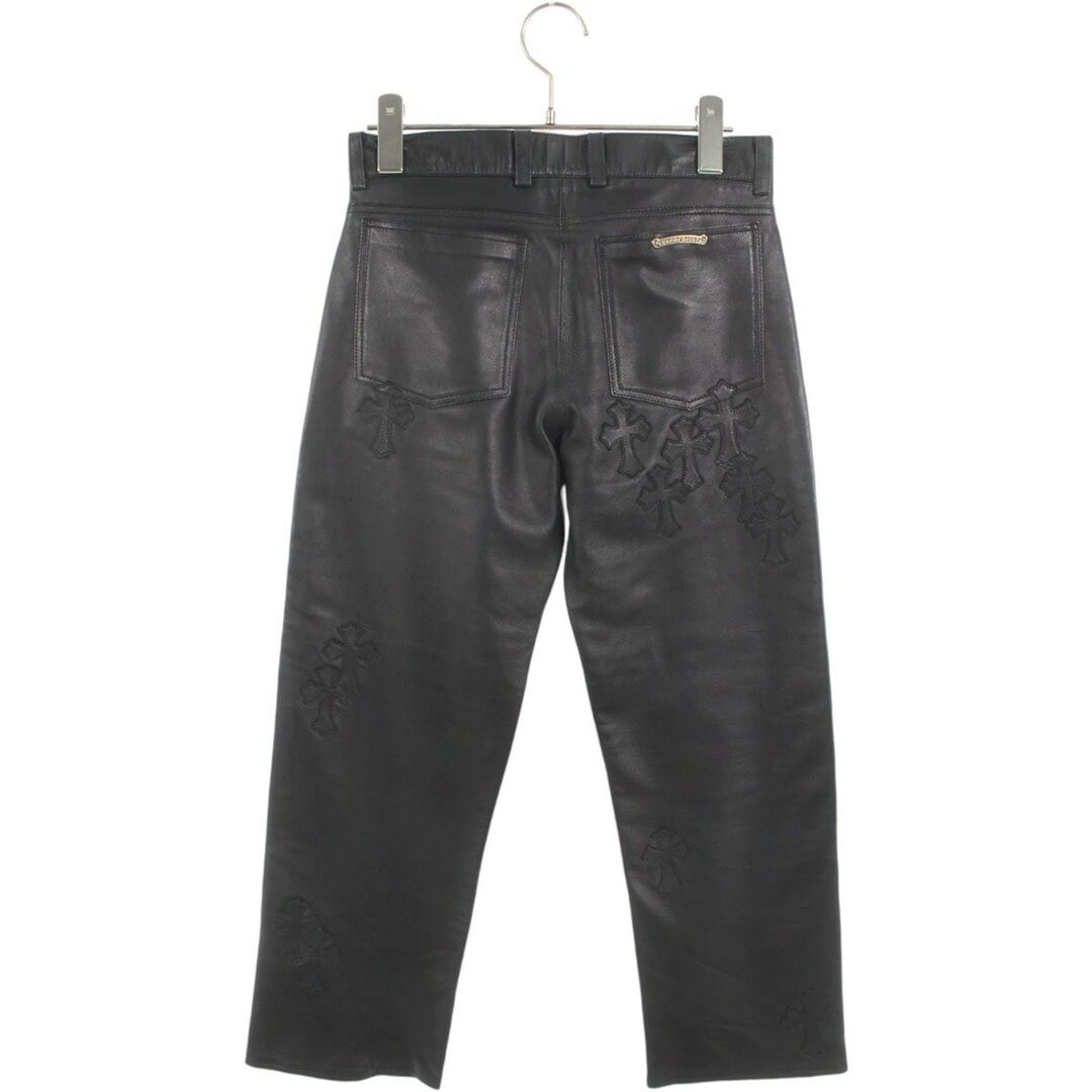 Chrome Hearts LTHR PANTS CEME CRS leather Cross Patch Looney Long Men 12 Used d3 thumbnail 3