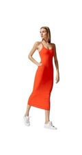 The range 5 Braided Maxi Dress Lava Ribbed Size M Sporty Athletic Event