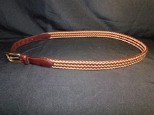 Brighton Woven Leather Twine Belt Men s Size 40 Gold Buckle Good Condition
