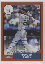 2017 Topps Chrome 1987 Design Orange Refractor 14/25 David Dahl Auto r7d
