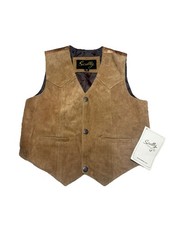 Scully Boy's Bourbon Boar Tan Suede Vest Size Medium 2002-409 NWT READ
