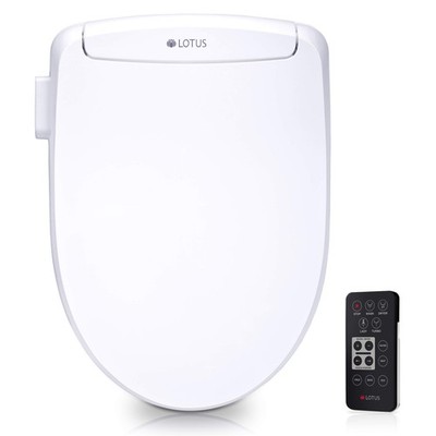Bidet Toilet Seat ATS-500 Remote Elongated Heated Warm Water Wash Wireless Lotus