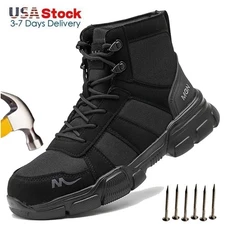 Mens Safety Shoes Steel Toe Indestructible Work Boots Lightweight Hiking Boots