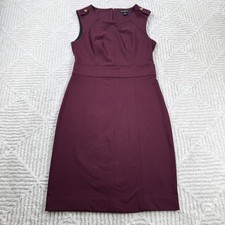 Banana Republic Dress Womens 0 Burgundy Sleeveless Sheath Work Career Office