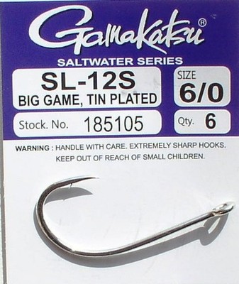 Gamakatsu SL-12S Offshore Haken Gr.8/0+6/0+4/0+2/0+1/0, Big Game, Heilbutt, Leng
