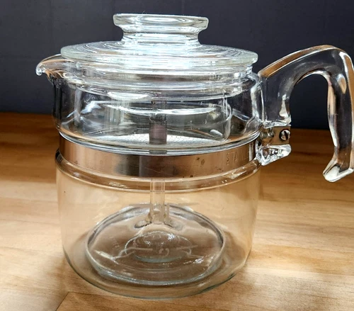 Vintage Pyrex 7754-B Glass Percolator Coffee Pot 4 Cup Complete