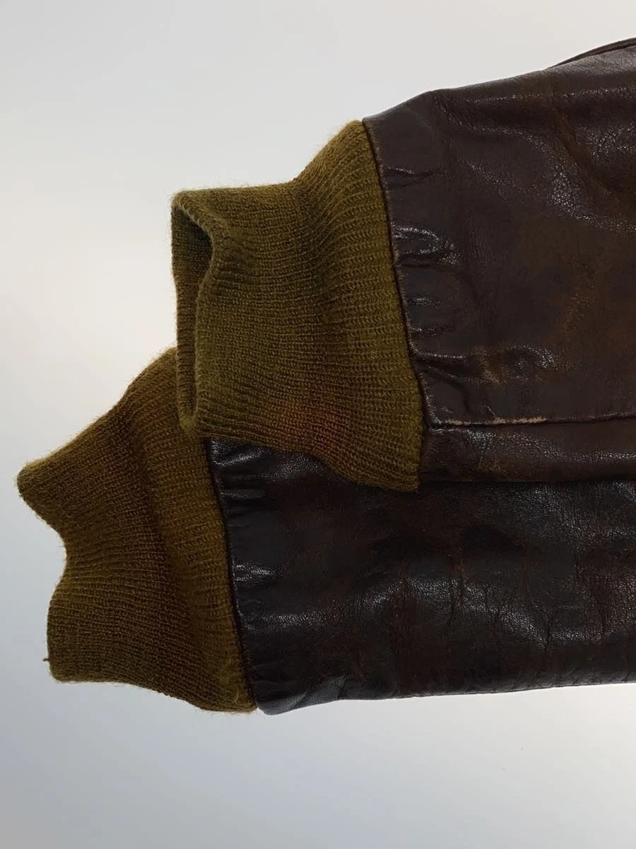 Chaqueta de vuelo Schott 70s G-1 con cuello de piel de cuero talla 42 marrón So