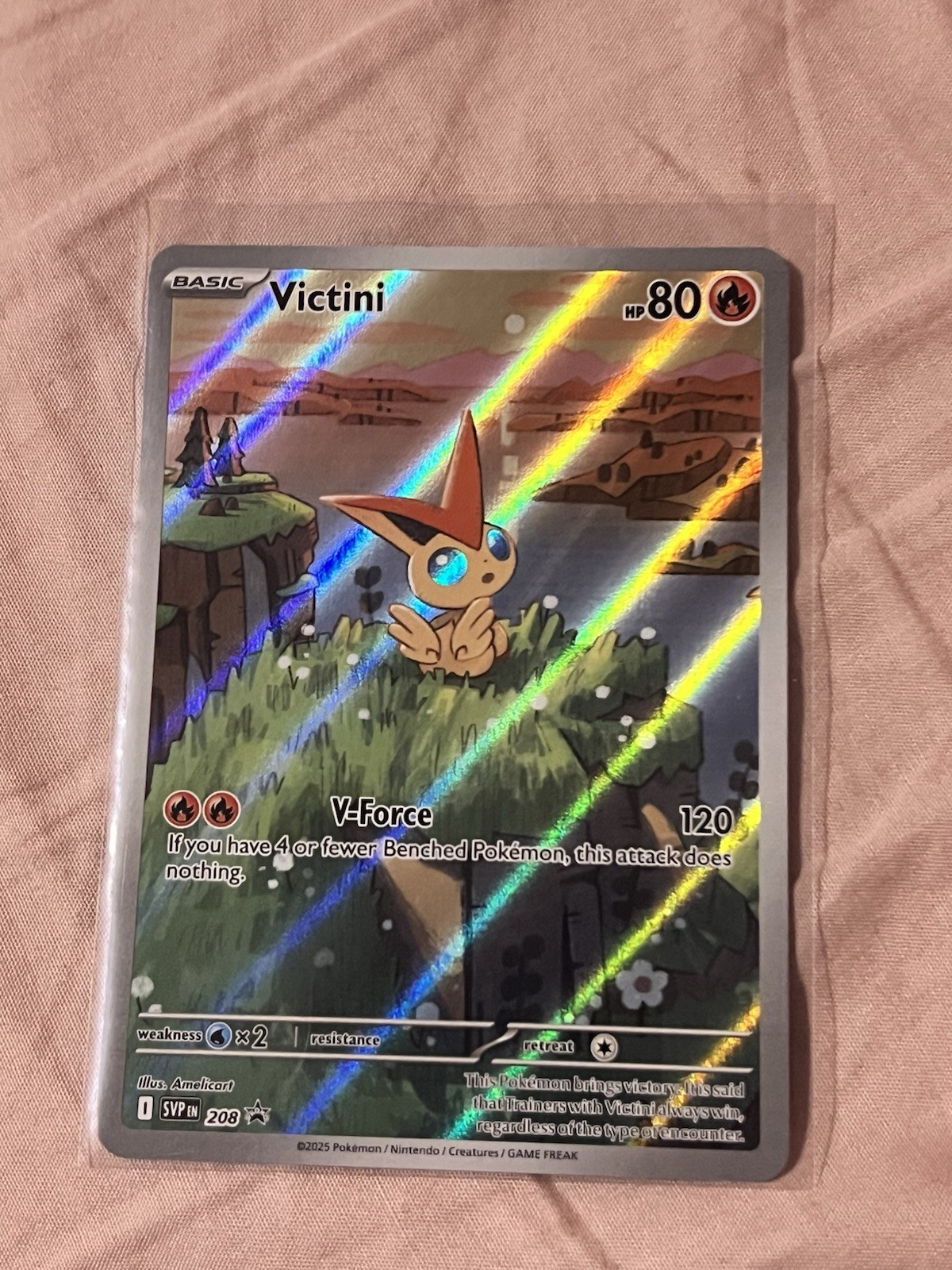 Victini Black Star Promo 208 Sv: Black Bolt White Flare Illustration
