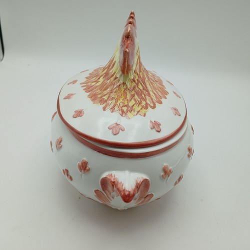 Tureen Serving/Egg Dish With Rooster/Chicken Lid ABV Bossano Vintage 24cm - Foto 6 di 14