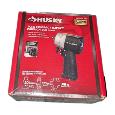 #ad #ad Husky 1 2quot; Compact Impact Wrench Air Tool Black H4435 Sealed Package $39.99