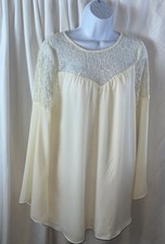 Forever 21 Women’s Ivory Short Dress Lace Detail Y2K Retro Fairycore Angel