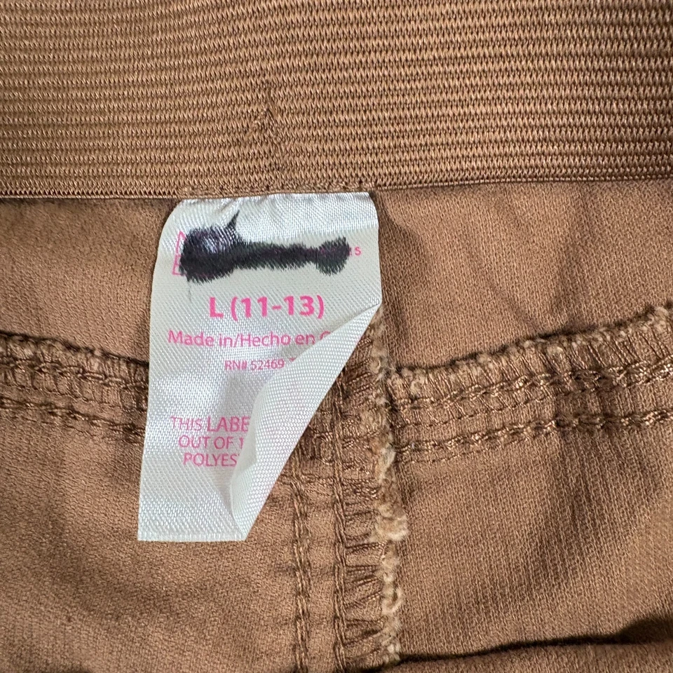 Pantalones de pana marrón de tiro alto elásticos suaves vintage L 11-13 para mujer Y2K Foto 3 de 4