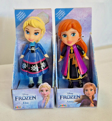 JAKKS Pacific 3-inch Disney Frozen Mini Posable collection. Elsa and Anna (lt24)