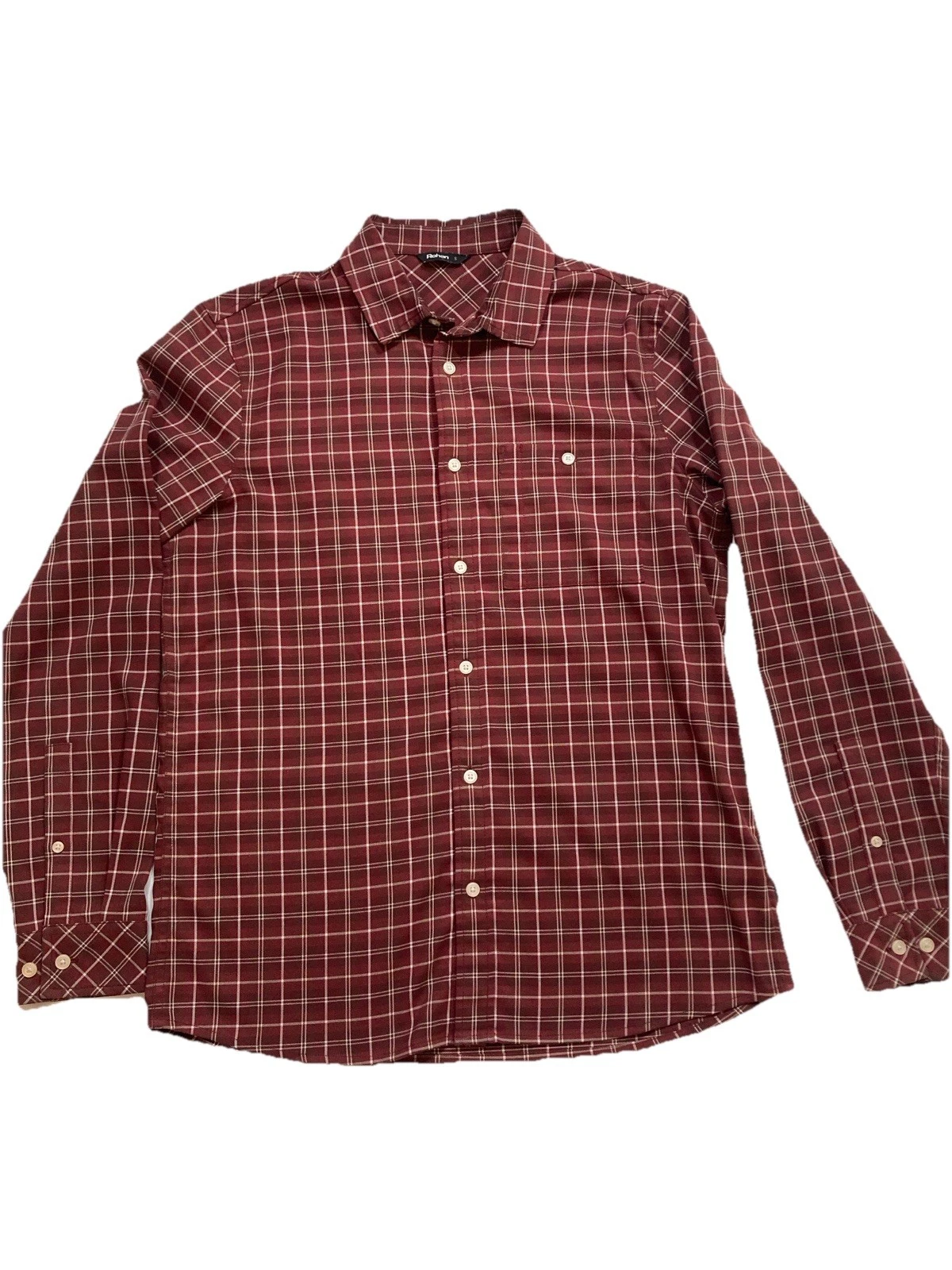 Rohan Dalby Shirt Mens Size Small Red Check Long Sleeve Shirt Walking Hiking