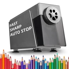 Heavy Duty Pencil Sharpener for Classroom, 6 Holes, Stronger Helical Blade, A...