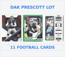 Dak Prescott Lot 11 Football Cards - Inserts, College, Panini Mosaic, Cowboys