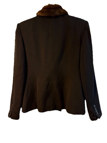 Cappotto donna vintage Lauren Ralph Lauren 100% pura lana pelliccia sintetica collo taglia 6/S - Foto 12 di 12