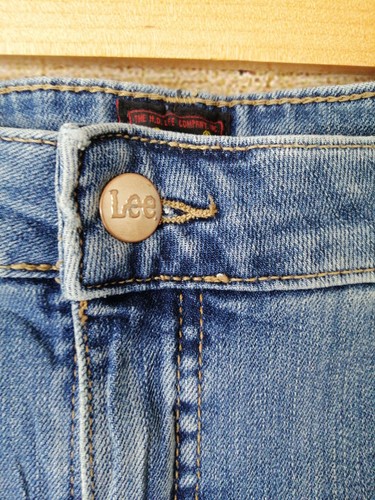 LEE Womens Jeans Straight Slim Leg Stretch Cotton Blend Cropped Size 18-20 Blue - Picture 6 of 15