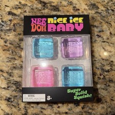 Nee Doh Nice Ice Baby Cubes - Super Solid Squish - Brand New/Sealed 4 Pack