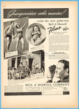 1937 Bell  Howell Filmo Movie Camera Vacations Children Travel Color Movies Ad