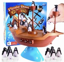 Pirate Boat Puzzle Desktop Game Toy Board Game Balance Penguin Pirate Ship