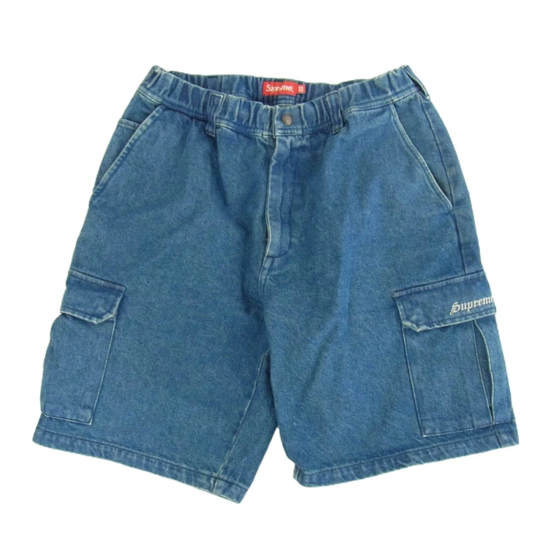 Pantalon court denim Supreme 22SS Cargo Work bleu indigo 32 occasion LIFE 0